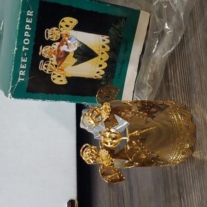 Vintage Mini Brass Angel Tree Topper Hallmark